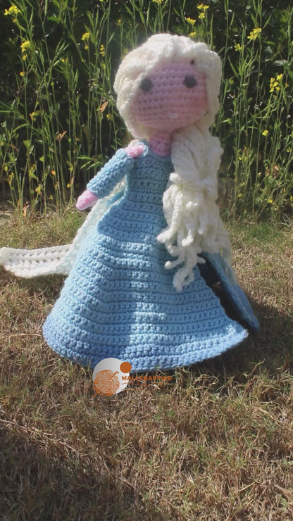 Frozen Elsa Crochet Pattern-Snow Doll pdf File.